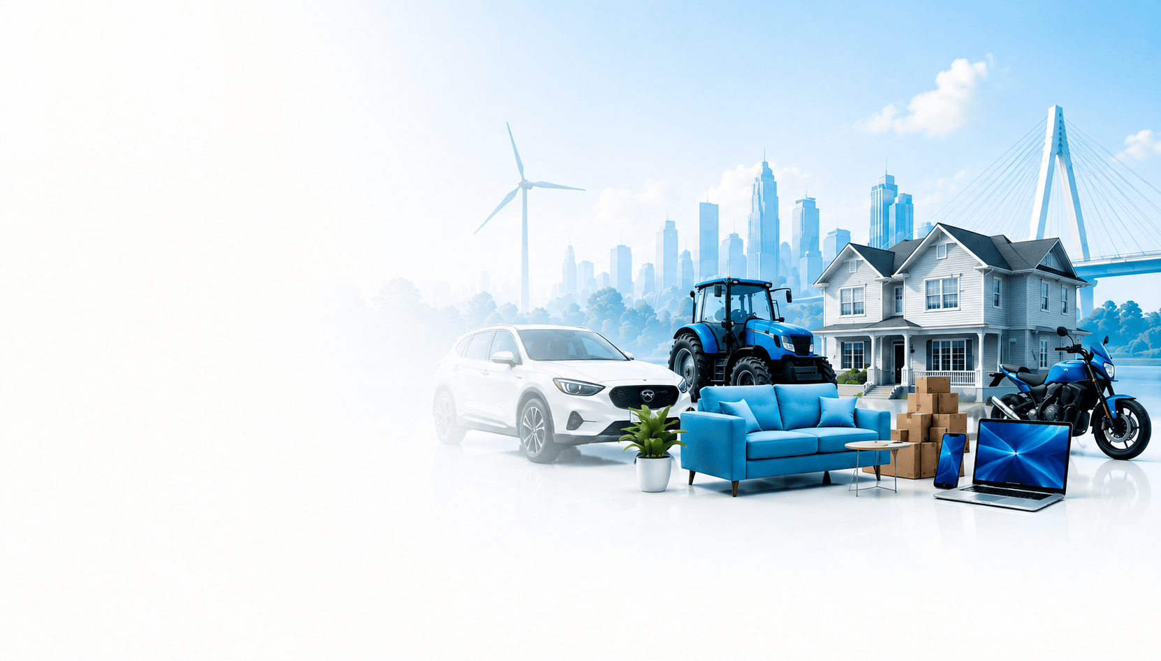 ZONK marketplace across web and mobile, featuring motor, farm, home, lifestyle and technology listings